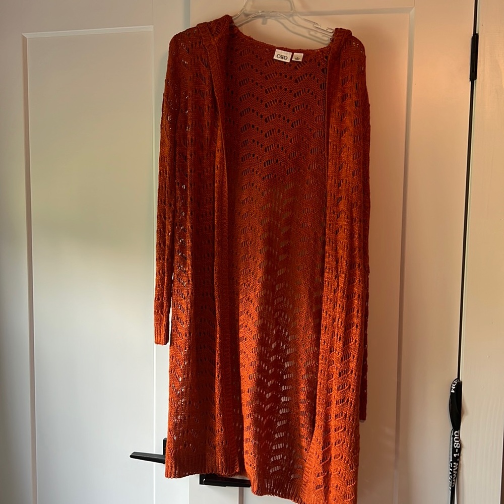 Cato Orange Hooded Cardigon